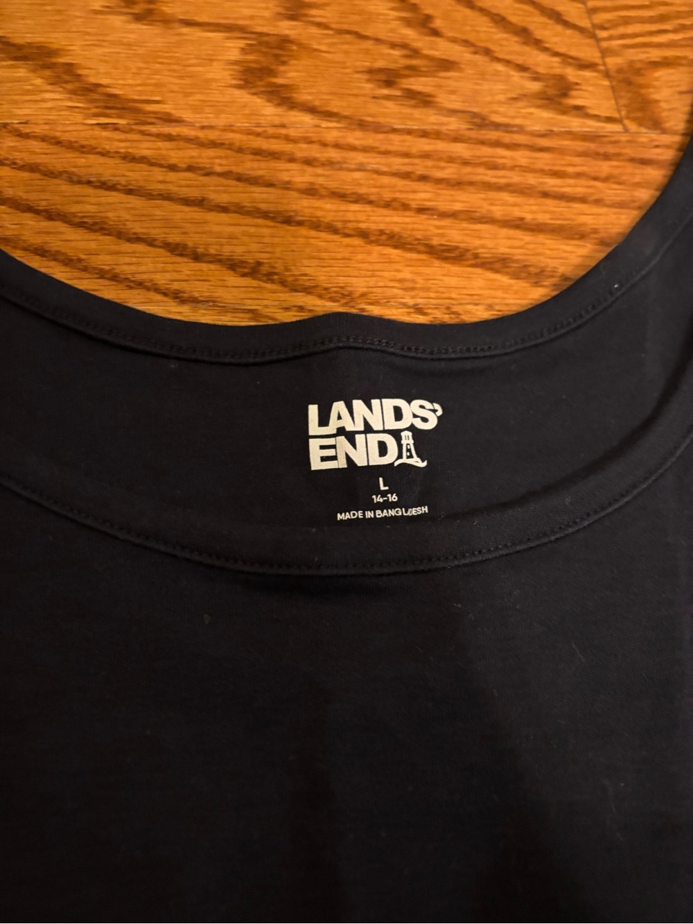 Lands' End Women's Black Sleeveless Tank Top Size Large Layering Essential - Picture 2 of 3